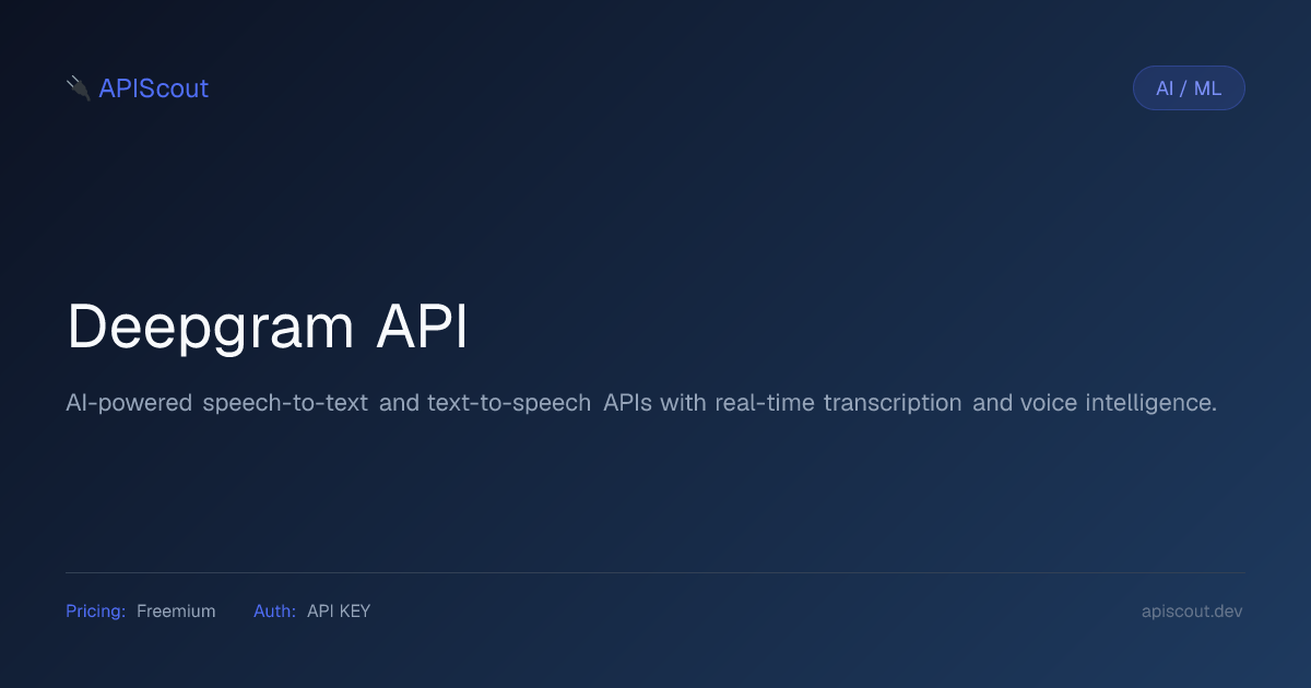 Deepgram API | APIScout