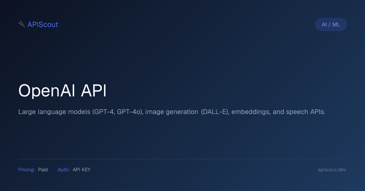 OpenAI API | APIScout
