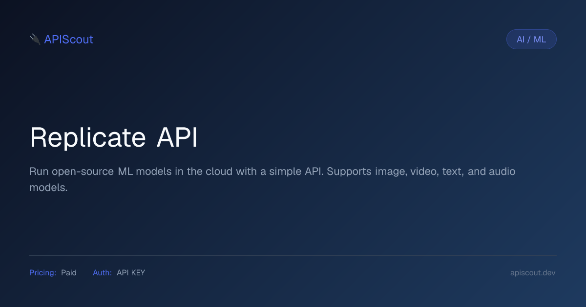 Replicate API | APIScout