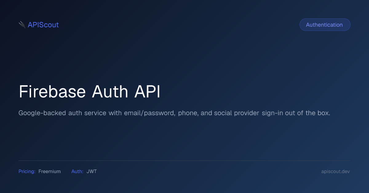 Firebase Auth API | APIScout