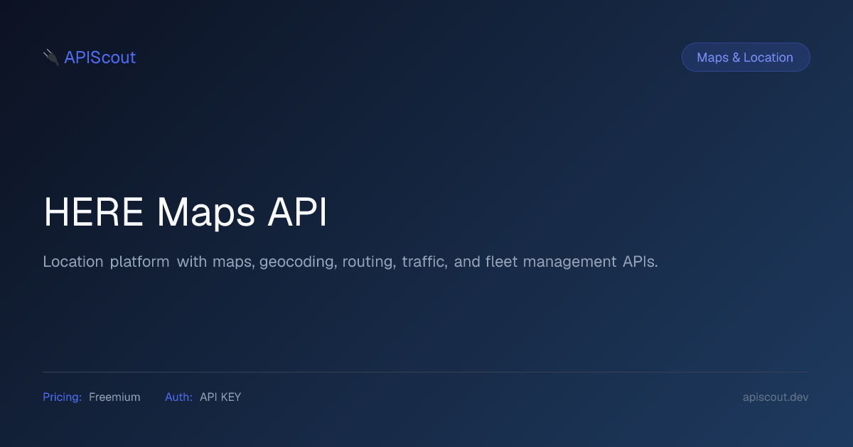 HERE Maps API | APIScout