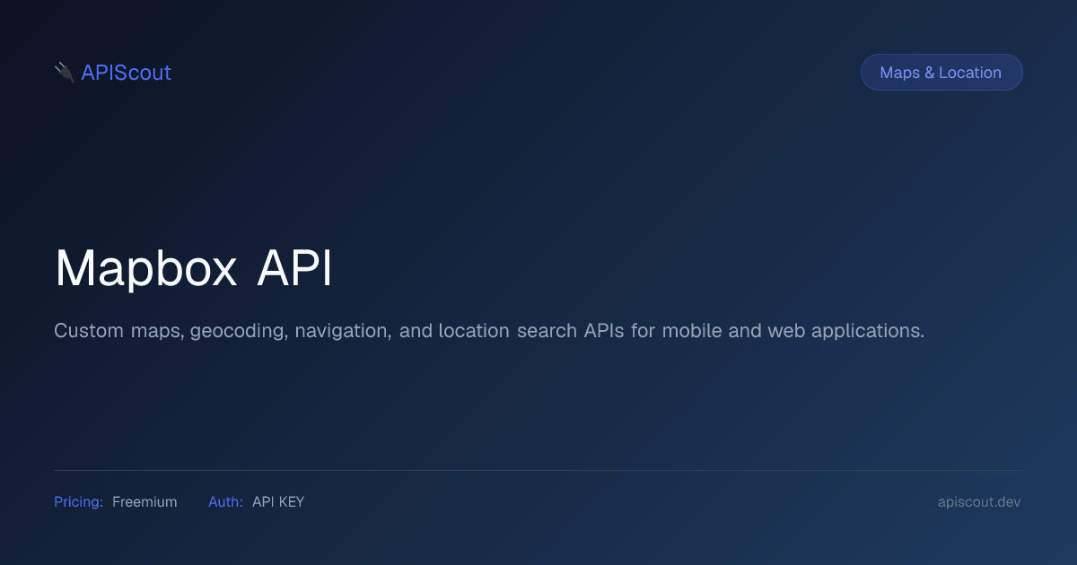 Mapbox API | APIScout