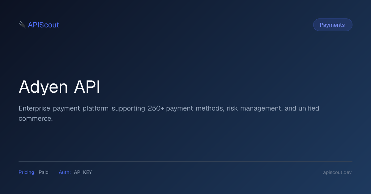 Adyen API | APIScout
