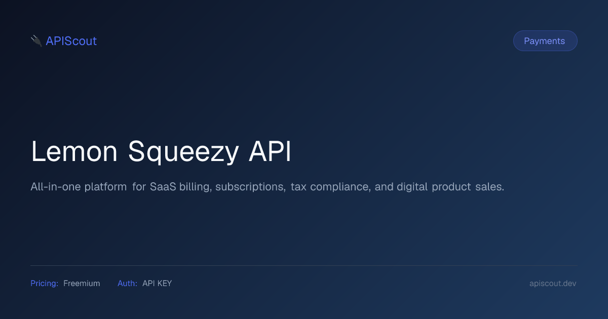 Lemon Squeezy API | APIScout